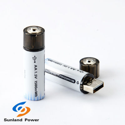 Batterie au lithium AA rechargeable de 1,5 V avec connecteur USB de type C