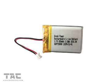 Batterie au lithium de la batterie GSP753040 de polymère de BRI 3.7V Li 850mAH pour le système de sûreté monté sur véhicule