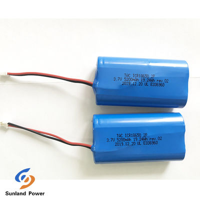 3.7V Batterie rechargeable aux ions de lithium ICR18650 1S2P avec UL2054 Pour lampe